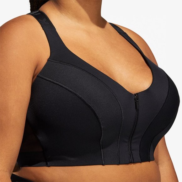 Adidas Women's Ivy Park Black Medium Support Zip Bra Size 3X GS0350 - Picture 2 of 5